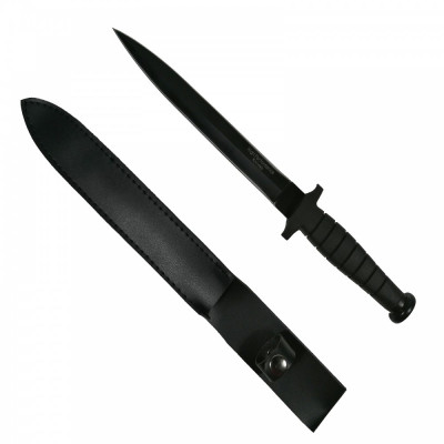 Cutit de vanatoare cu doua taisuri IdeallStore&amp;reg;, Tactical Knife, otel inoxidabil, negru, 35 cm foto