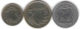 POLONIA LOT nr 1 / 3 buc : 1 + 5 + 20 Groszy 2003