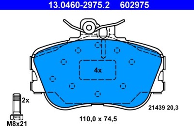 ATE 13.0460-2975.2 set placute frana,frana disc foto