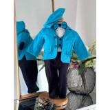 Costum botez 5 piese, albastru - DPH330