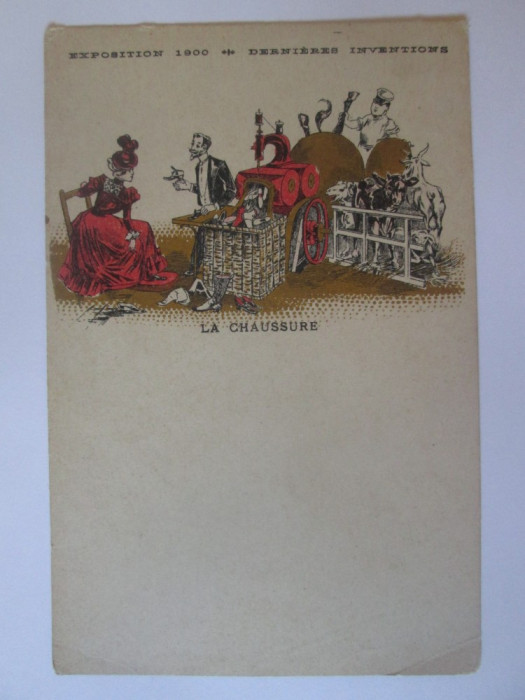 Carte postala necirc.Paris-Expozitia Universala 1900,reclama șampanie Mercier