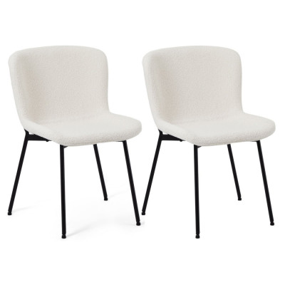 Set of 2 White Dining Chairs Teddy foto