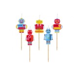 Set 5 lumanari tort, model Robot