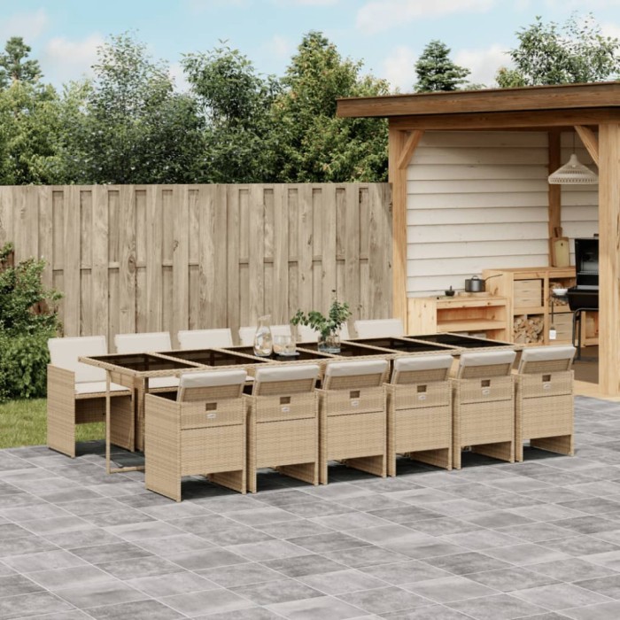 Gossi set mobilier de gradina cu perne, 13 piese, bej, poliratan