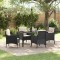vidaXL Set de masă pentru grădină cu pernă 5 pcs Negru Rattan poli 3380143