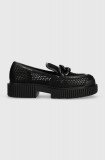 Armani Exchange mocasini femei, culoarea negru, cu platforma, XDA004 XV848 00002