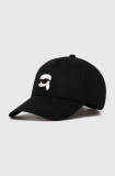 Cumpara ieftin Karl Lagerfeld șapcă de baseball din bumbac culoarea negru, cu imprimeu