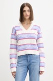 Tommy Jeans pulover de bumbac culoarea bej, DW0DW21682