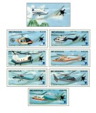 NICARAGUA, AVIAȚIE - COLIȚĂ + SERIE COMPLETĂ MNH