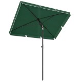 Outsunny Umbrelă pentru Grădină Dreptunghiulară, cu Inclinare Reglabilă și St&acirc;lp din Aluminiu, 2x2.4m, Verde/Negru | Aosom Romania