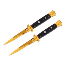 Set doua bricege cu arc, DEPOX&reg;, design italian clasic, husă inclusă, 22 cm, auriu