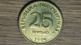Insulele Filipine - moneda de colectie exotica - 25 sentimos 1999 XF/AU - impecabila !