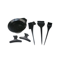 Set de perii si boluri pentru vopsea de par, Negru