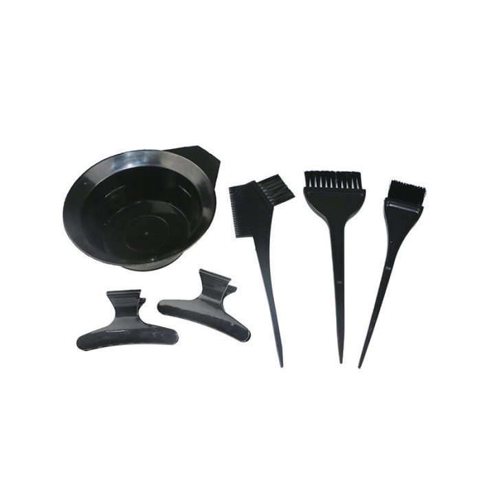 Set de perii si boluri pentru vopsea de par, Negru