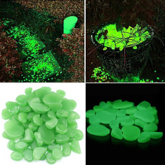 Pietricele fosforescente decorative glow verzi, marimi diferite foto