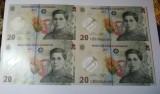 Coala 4x20 lei cu certificat si plic BNR