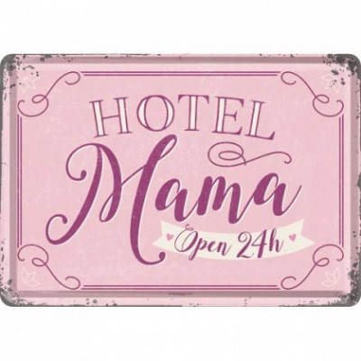 Placa metalica - Hotel Mama - 10x14 cm foto