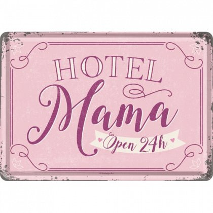 Placa metalica - Hotel Mama - 10x14 cm