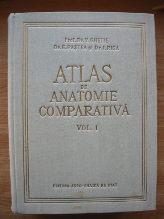 GHETIE / PASTEA / RIGA - ATLAS DE ANATOMIE COMPARATIVA - volumul I - 1954