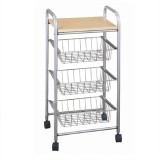 Cumpara ieftin Raft cu 3 cosuri metal si mdf fag Campo 39x36x70 cm