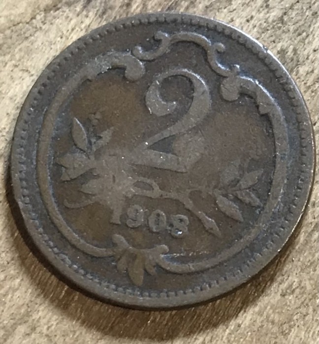 MNDSTR AUT23 Austro-Ungaria 2 hellar 1908