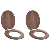 vidaXL Capacul de toaletă 2 pcs Maro 44 x 38 cm Placă MDF 3414531