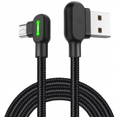 Mcdodo Kabel Kątowy 90&deg; Micro Usb Szybkie Ładowanie Dwustronny Qc 3 Led 1M