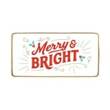 Merry and Bright Rectangle Porcelain Tray