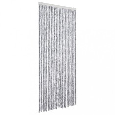 Perdea pentru insecte, alb si gri, 100x230 cm, chenille foto