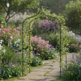 Pergola de gradina metalica pentru plante cataratoare, 150x37x240 cm, negru