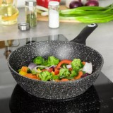 Tigaie aluminiu, marmorata, adanca, neagra, 28cm Klausberg