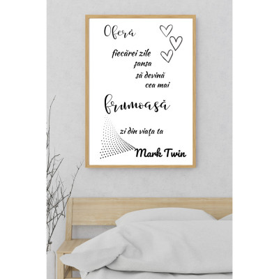 Tablou citat motivational pentru living , office A4, Rama Neagra foto