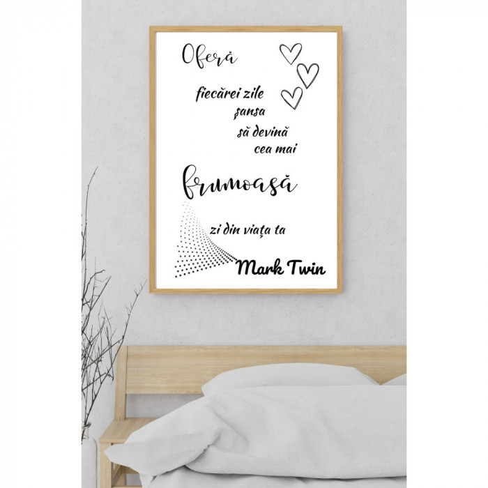 Tablou citat motivational pentru living , office A4, Rama Neagra