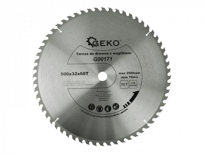 Disc pentru lemn, 500x32x60T, Geko G00171
