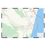 Harta decorativa pentru perete Aiud, Stil Clasic, 70x50 cm, PVC rezistent la apa