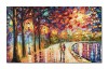 Tablou stilizat pictat manual, Tu si cu mine pe aleea vietii, 100x60cm ulei pe panza in cutit, Spectaculos
