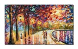 Cumpara ieftin Tablou stilizat pictat manual, Tu si cu mine pe aleea vietii, 100x60cm ulei pe panza in cutit, Spectaculos