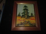 mini tablou 11x8cm lucrarea semnat in lucrare o damian are rama pentru birou