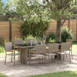 Set de masă pentru grădină 9 pcs Gri 8 locuri Poliratan