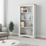 Bibliotecă 4 rafturi alb 80x29x150 cm pin mexican gama Corona