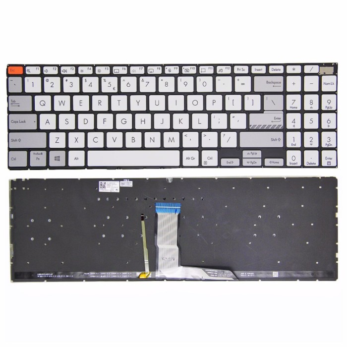 Tastatura Laptop, Asus, VivoBook Pro 15 D3500Q, D3500QA, D3500QC, iluminata, alba, layout US