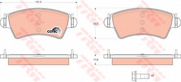 Set placute frana,frana disc PEUGEOT 206 Hatchback (2A/C) (1998 - 2016) TRW GDB1501