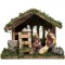 Set Decoratiune Craciun, Iesle, 6 Figurine, Portelan si Lemn, 21x9x16cm, Multicolor