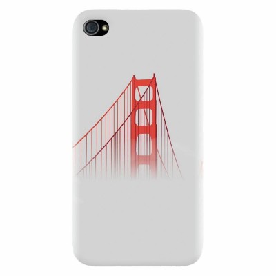 Husa silicon pentru Apple Iphone 4 / 4S, Red Bridge In Clouds foto