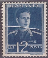 1943-1945 - Mihai, uzual 12L eroare - pliu in hartie foto