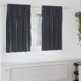 vidaXL Draperii opace cu bandă superioară, 2 buc., gri &icirc;nchis, catifea