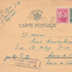 1944 Romania WW2 - Carte postala intreg cu stampila de cenzura TURNU MAGURELE 11