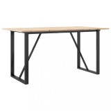 Cumpara ieftin Masa de bucatarie, cadru O, 140x80x75cm lemn masiv pin si Otel