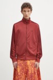Adidas Originals bluza Firebird Tracktop barbati, culoarea bordo, cu imprimeu, JP2545