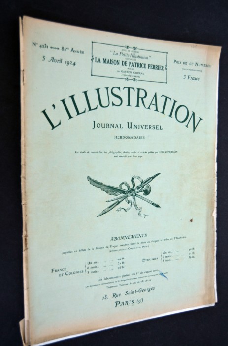 Revista L&#039;Illustration NR. 4231 Franta 1924 / 5 Aprilie